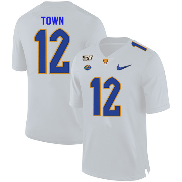2019 Men #12 Ricky Town Pitt Panthers College Football Jerseys Sale-White